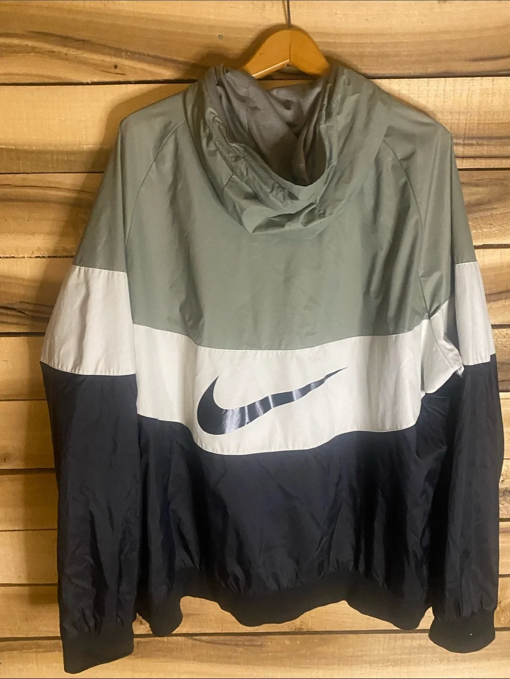 Nike Sportswear WindrunnerHooded Colorblock Windbreaker Gray/White/Black XXL